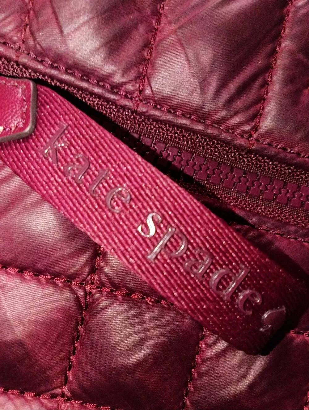 Kate Spade Quilted Burgundy Crossbody Bag - Women's Shoulder Bag